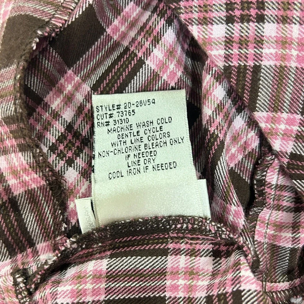 Y2K Plaid‎ Mini Skirt XL Pink Brown Pleated Coquette Preppy Mallcore Schoolgirl